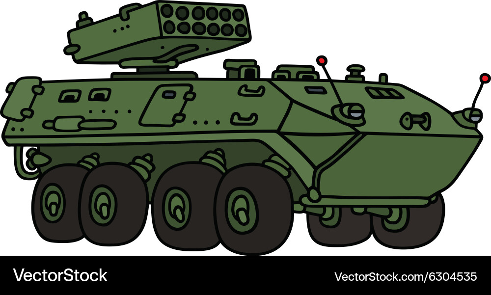 Green armoured vehicle Royalty Free Vector Image