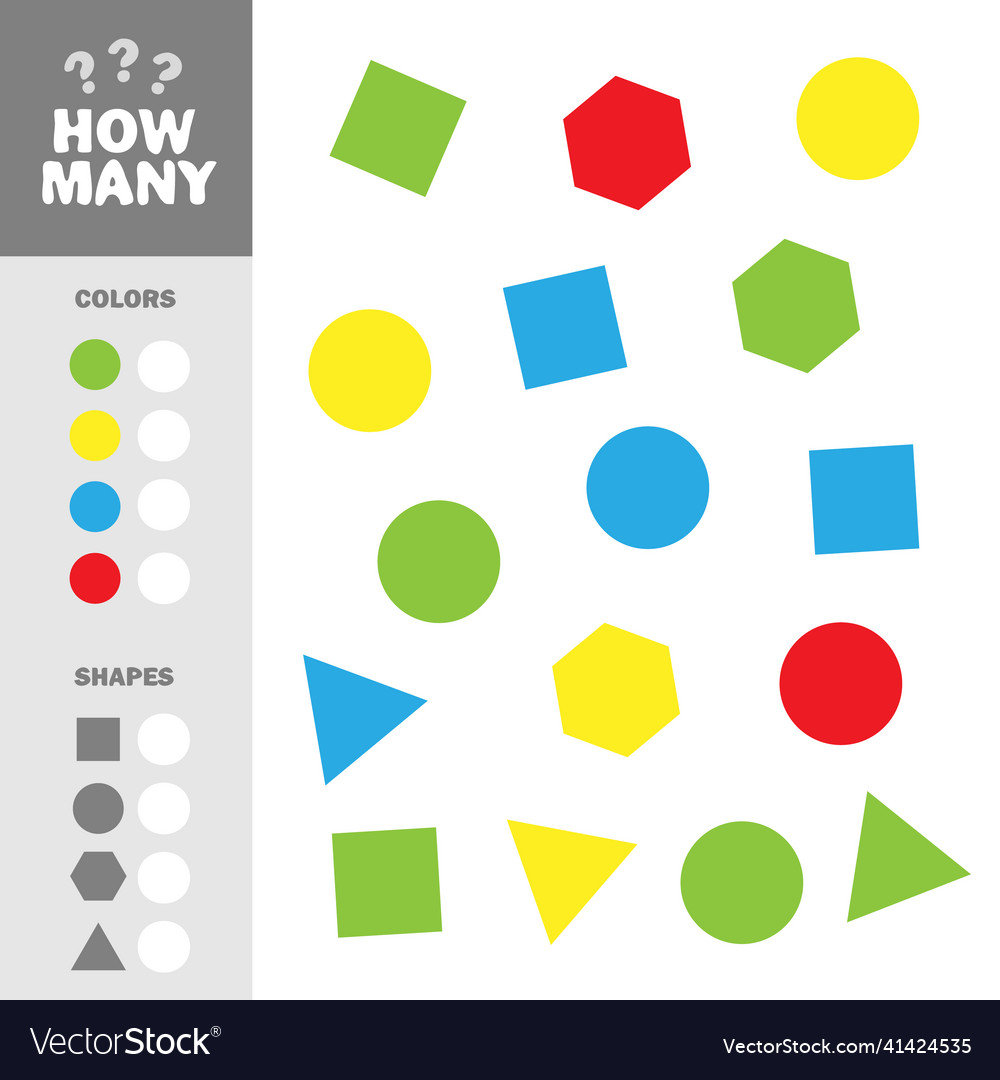 How many counting game with simple geometric vector image How many counting game with simple geometric