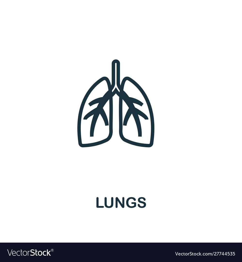 Lungs icon outline style thin line creative lungs Vector Image