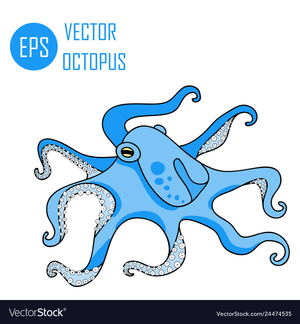 Octopus ocean and tentacles Royalty Free Vector Image