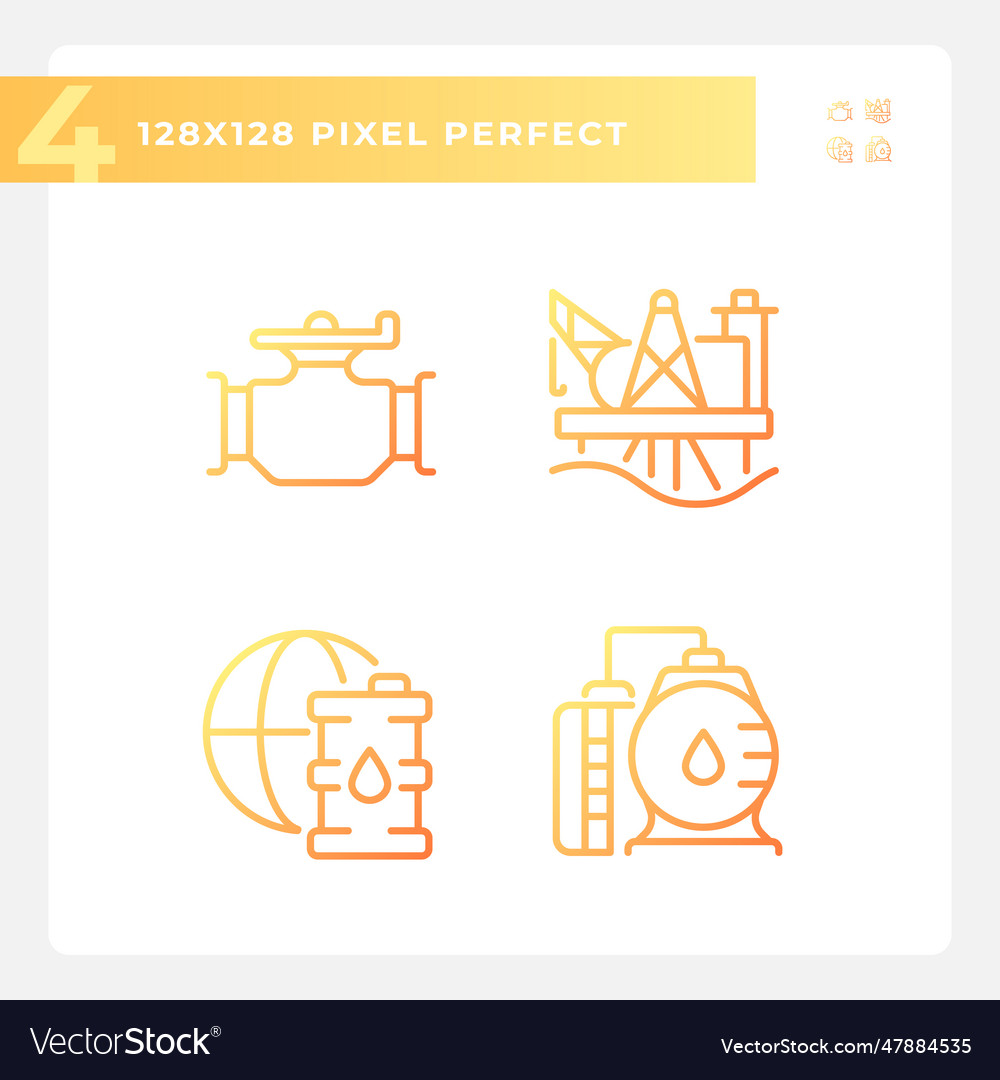 Petroleum distribution gradient linear icons set