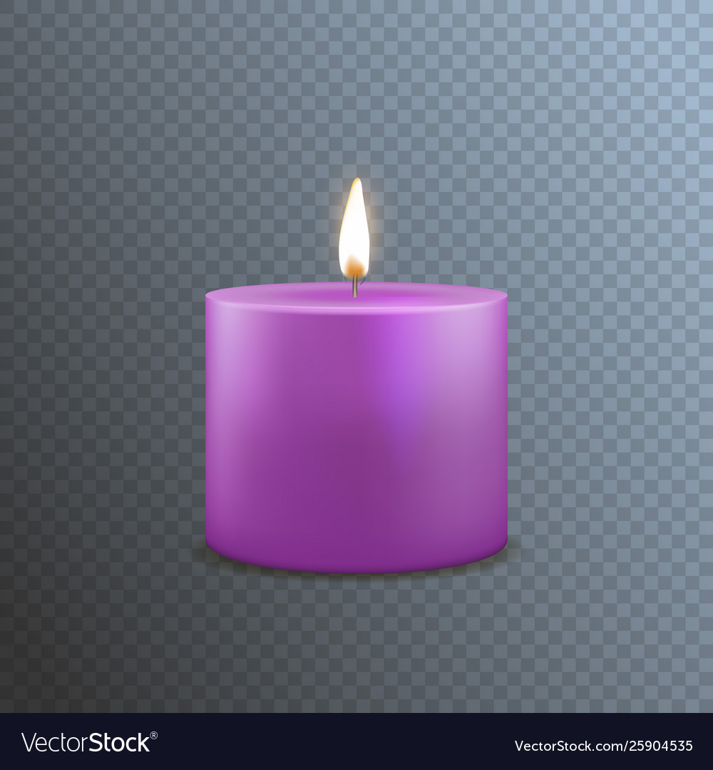 Realistic detailed 3d candle on a transparent