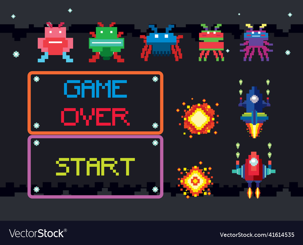 Space game user interface template vector image Space game user interface template