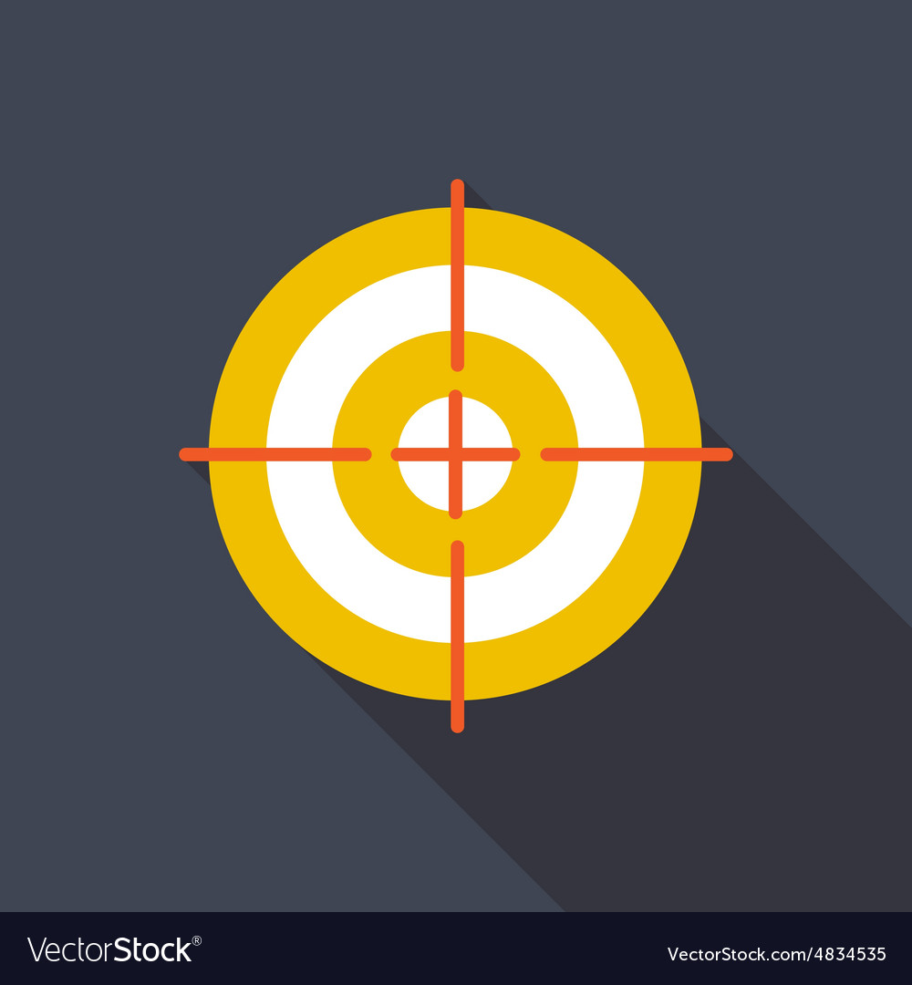 Target flat icon with long shadow