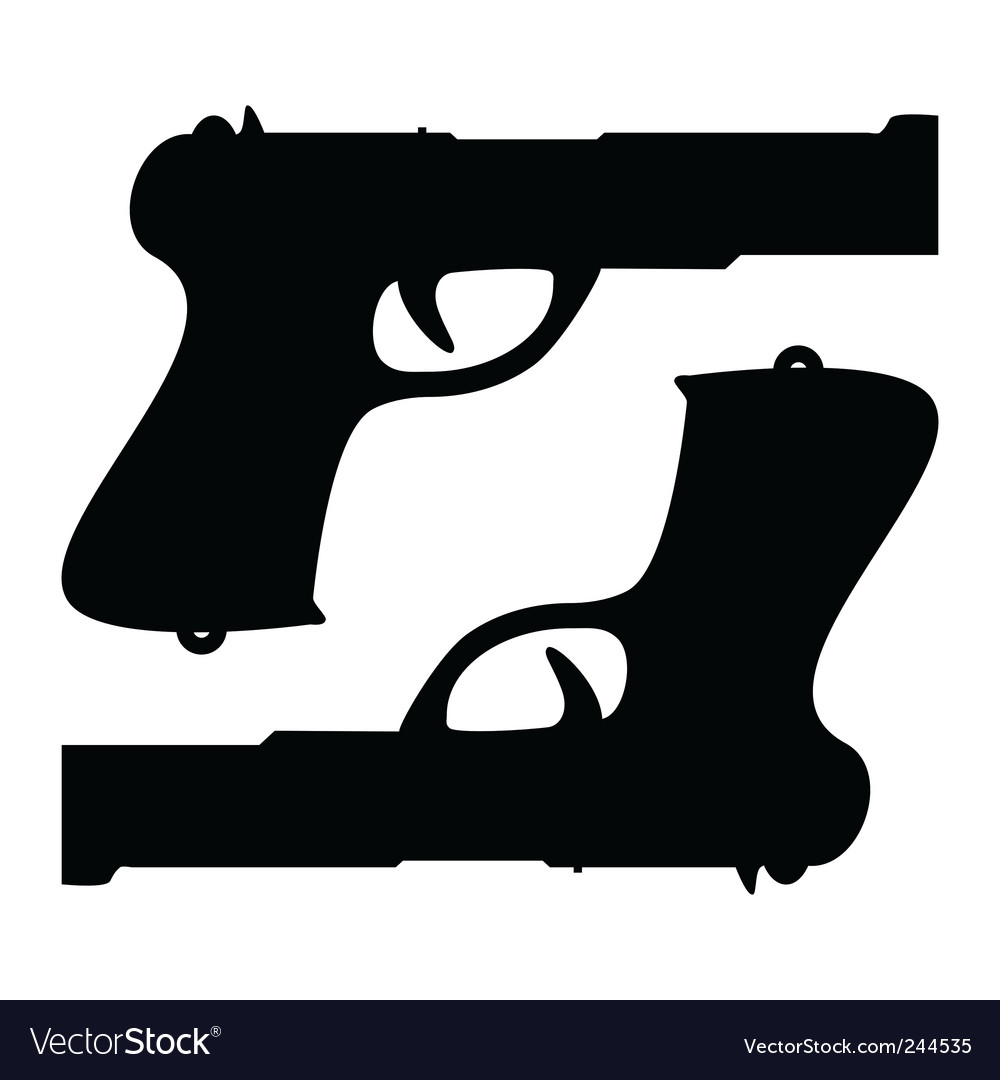 Two guns Royalty Free Vector Image - VectorStock