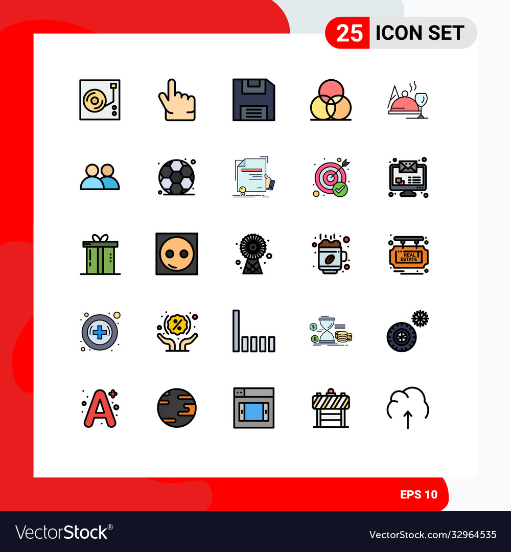 Universal icon symbols group 25 modern filled