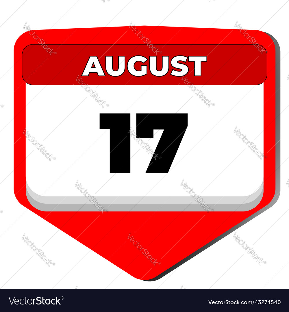 17 august icon calendar day date