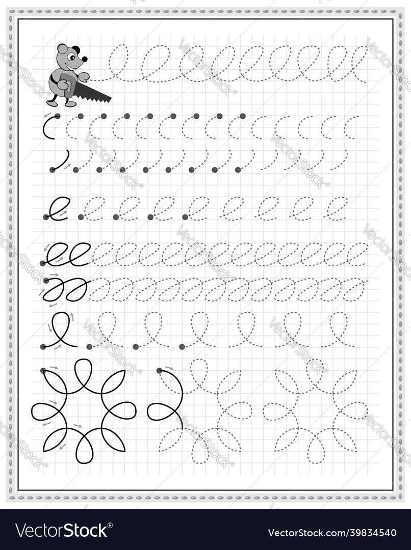 Educational page on square paper for kids black Vector Image