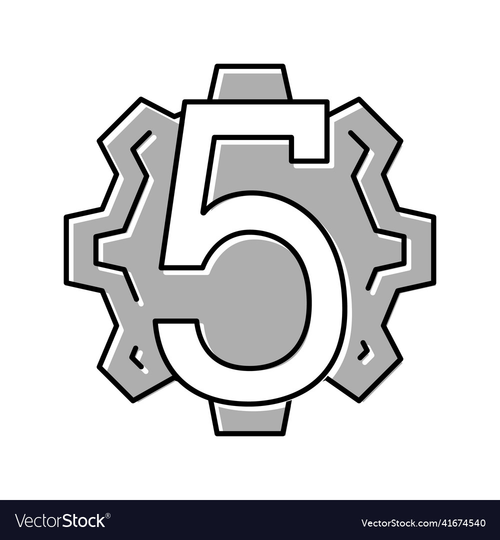 Fifth number color icon