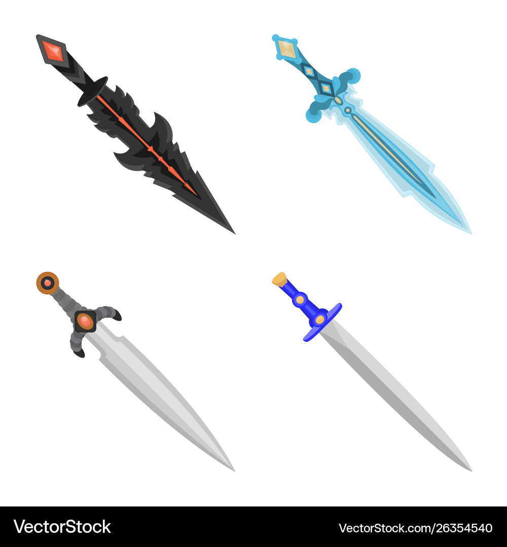 Isolated object sword and dagger logo set Vector Image