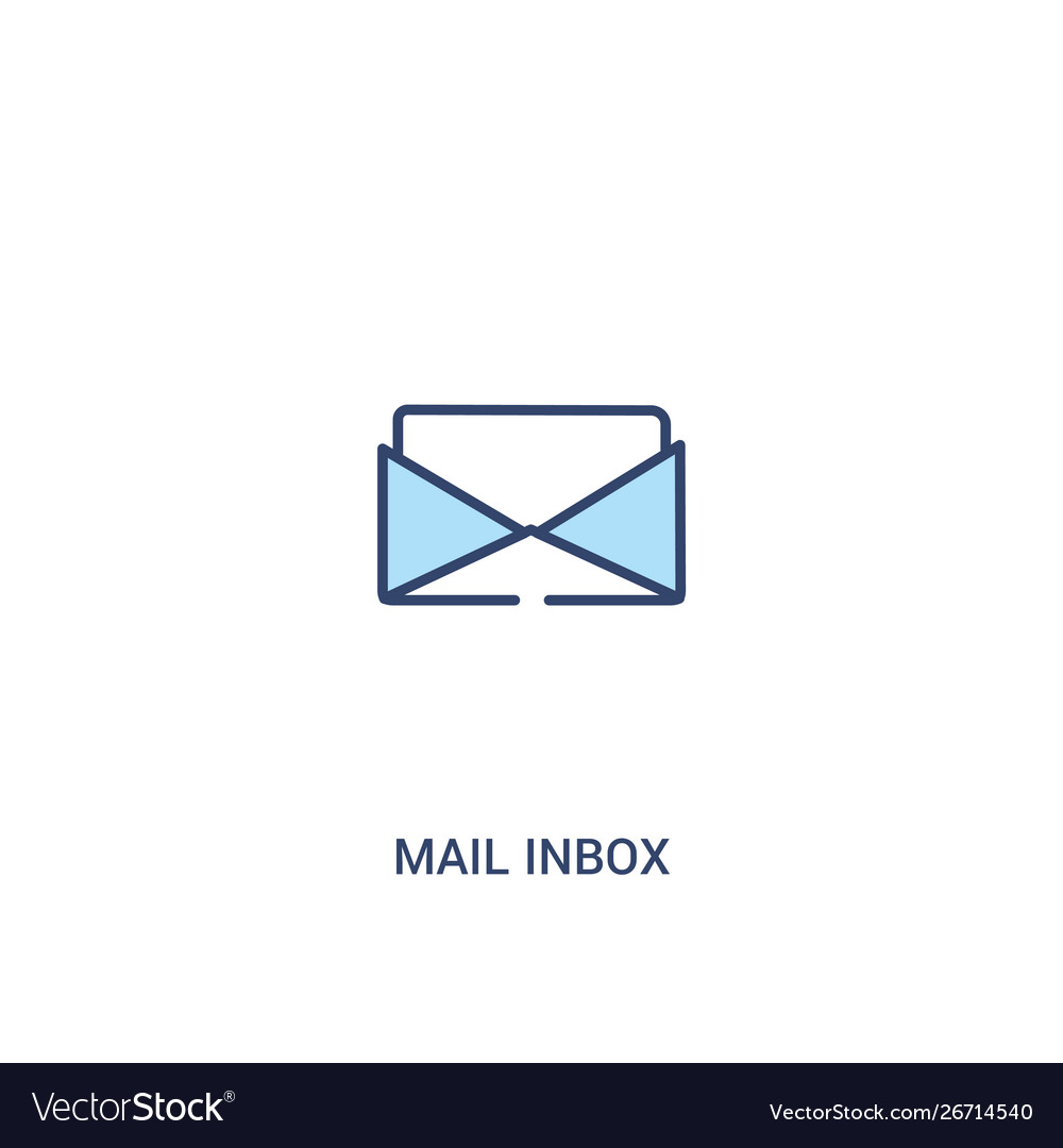 Mail inbox concept 2 colored icon simple line vector image Mail inbox concept 2 colored icon simple line