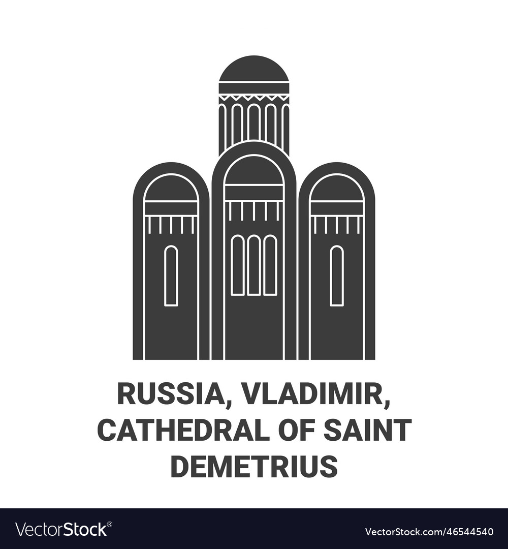 Russia vladimir cathedral of saint demetrius Vector Image