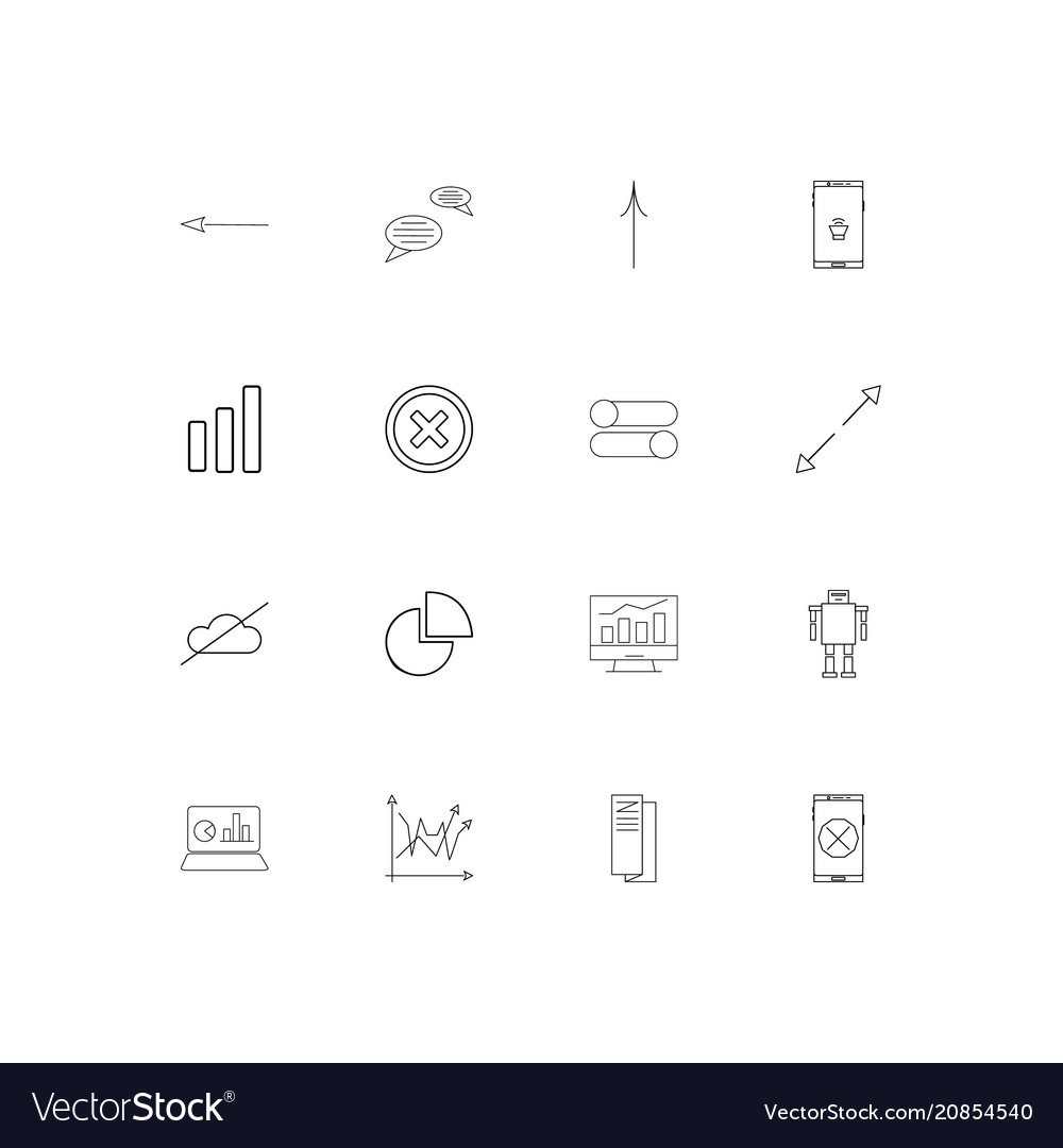 Web linear thin icons set outlined simple