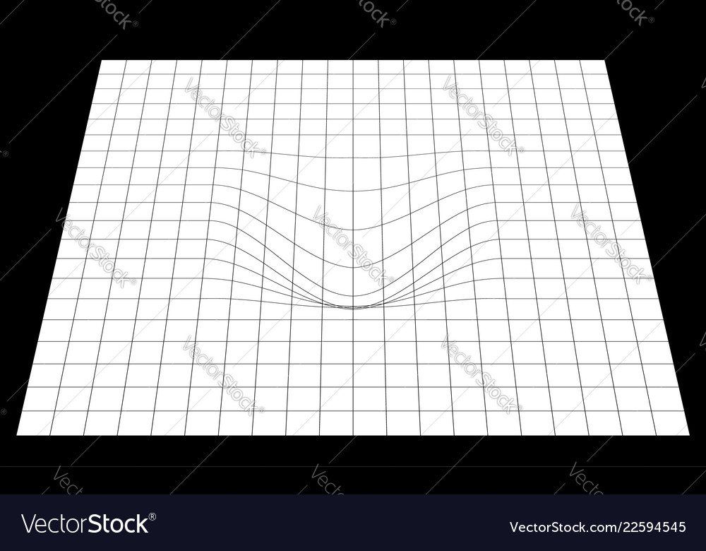 Bent Grid In Perspective 3d Mesh With Convex Vector Image