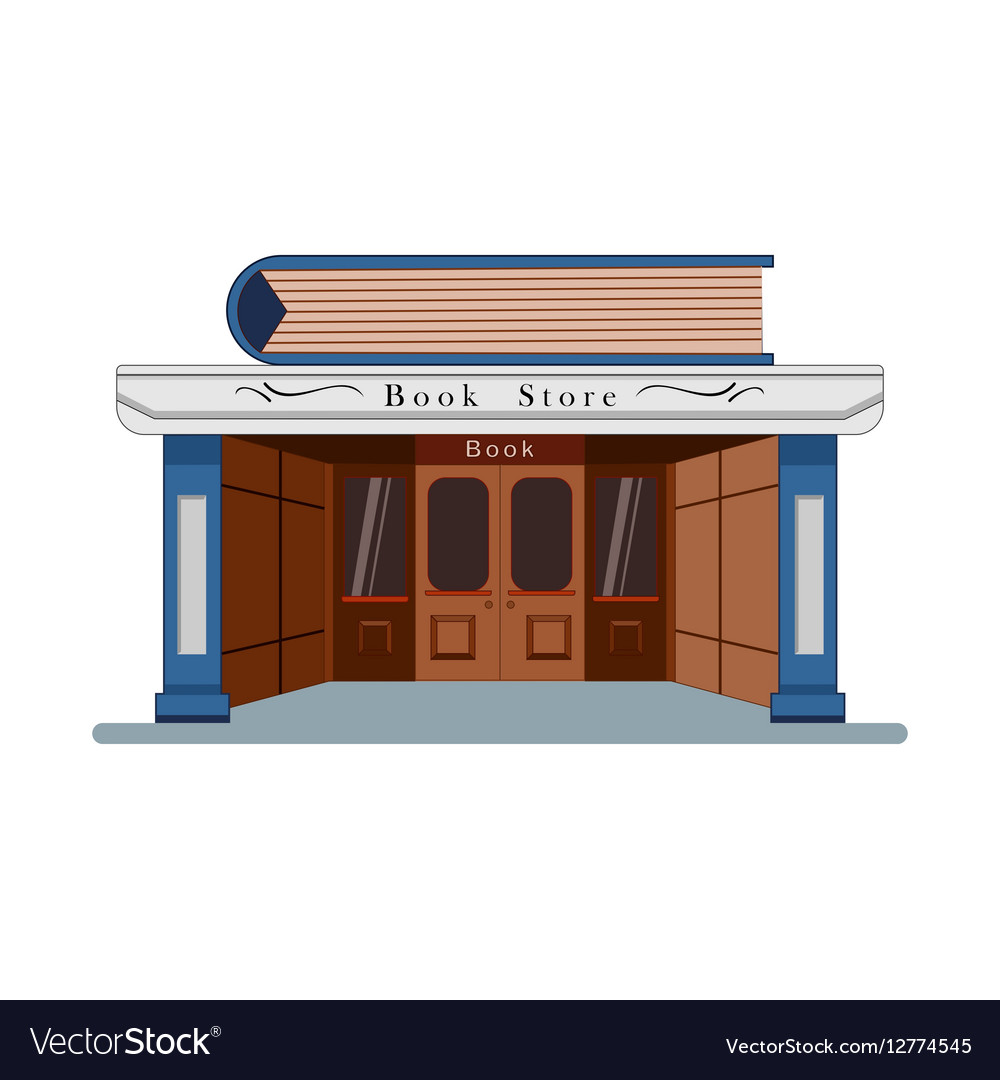 Bookstore With A Large Book In The Flat Roof Style