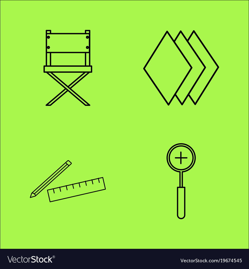 Design elements simple linear outline icon set