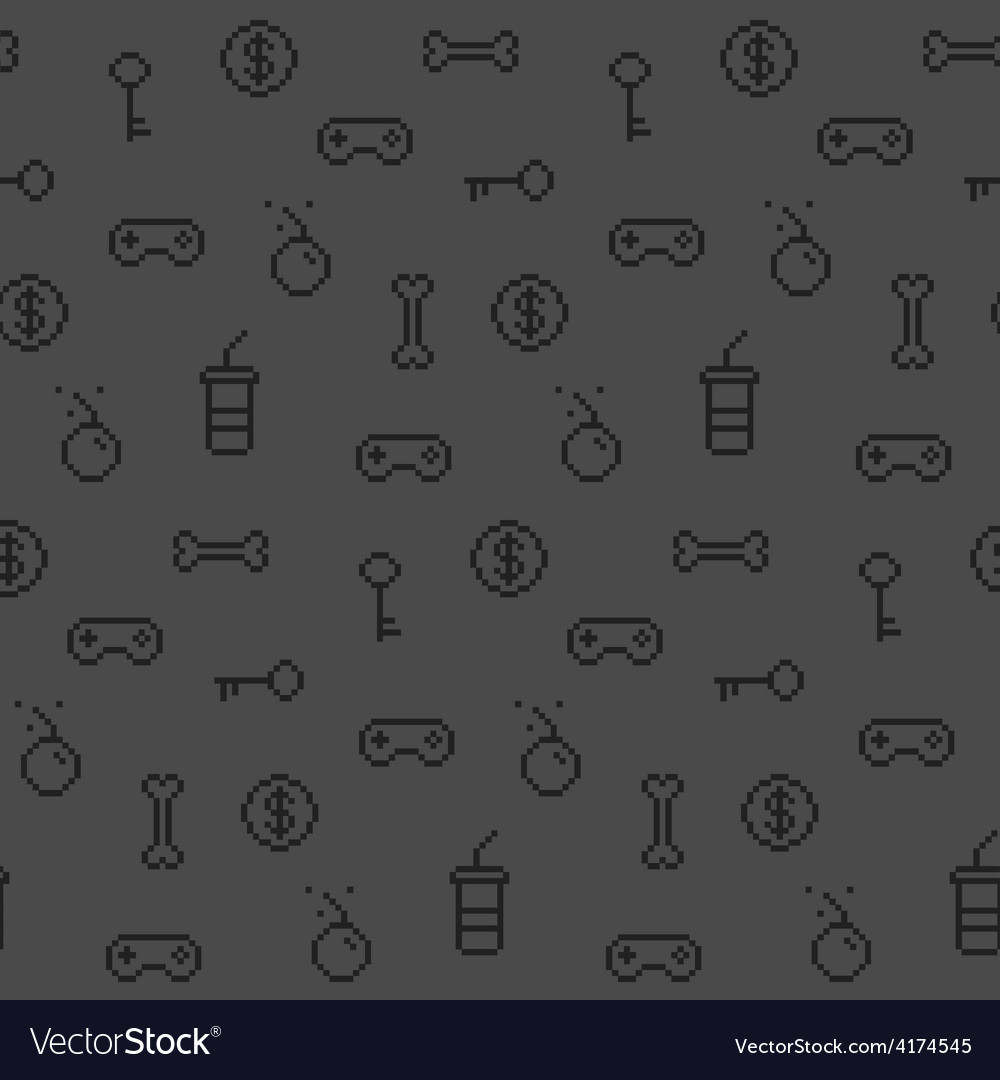 Seamless Oldschool Gaming Inspired Pattern Vector Image