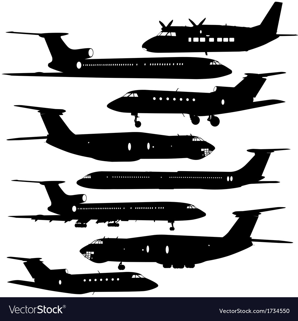 Collection of different aircraft silhouettes