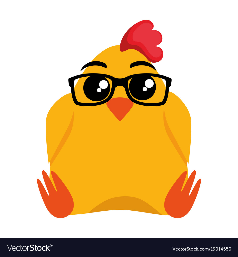 cute little chicken kawaii character royalty free vector