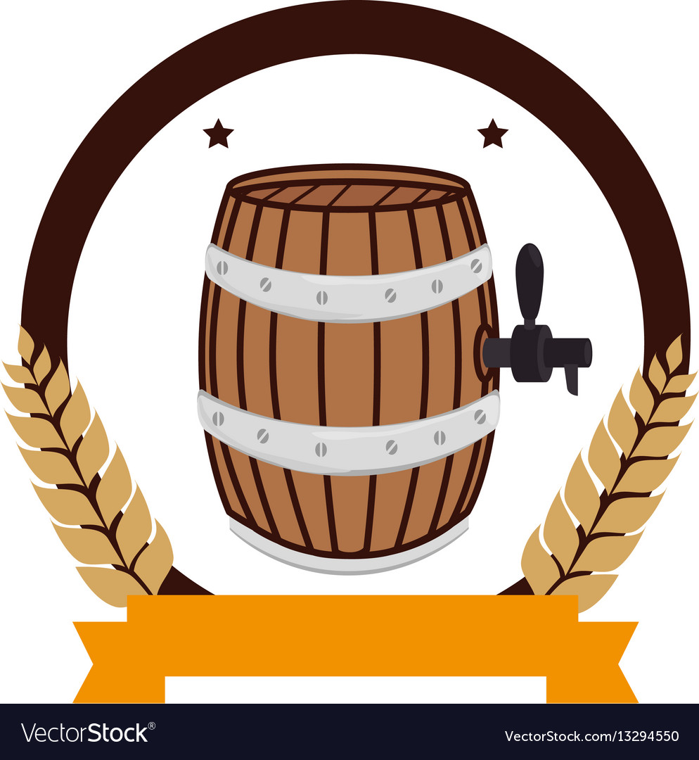 Fresh beer barrel drink icon Royalty Free Vector Image
