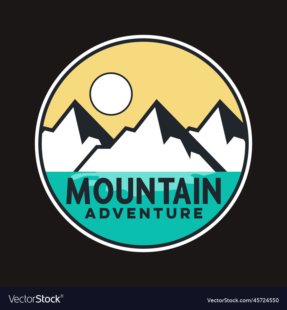 Mountain Vintage Badge Aufkleber und T-Shirt Design