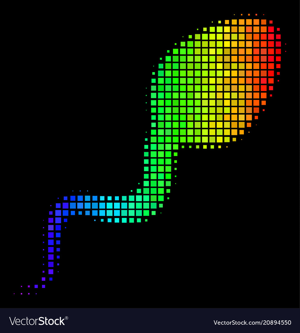 Rainbow dotted spermatozoon icon