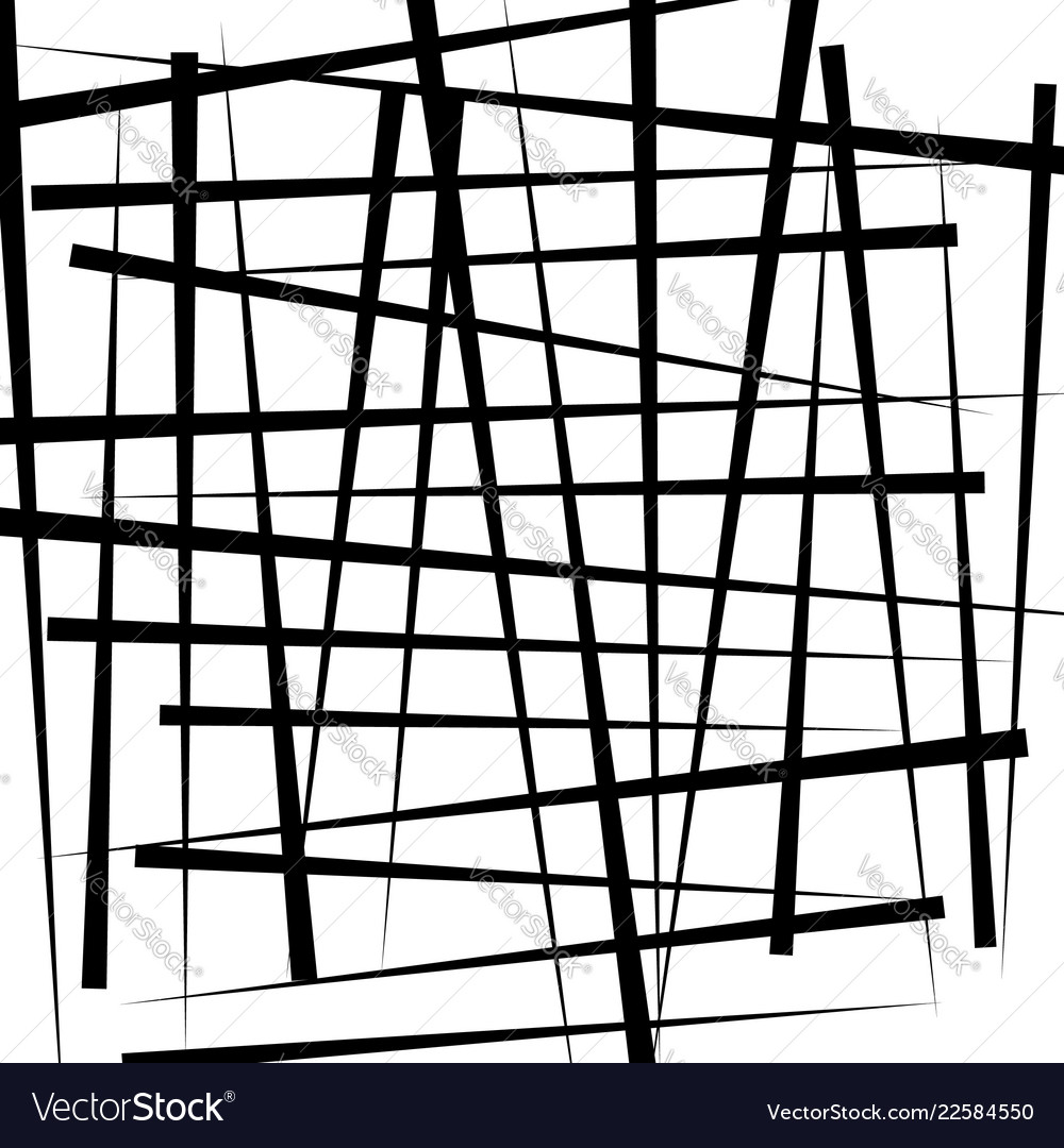 Random intersecting irregular lines - monochrome vector image Random intersecting irregular lines - monochrome