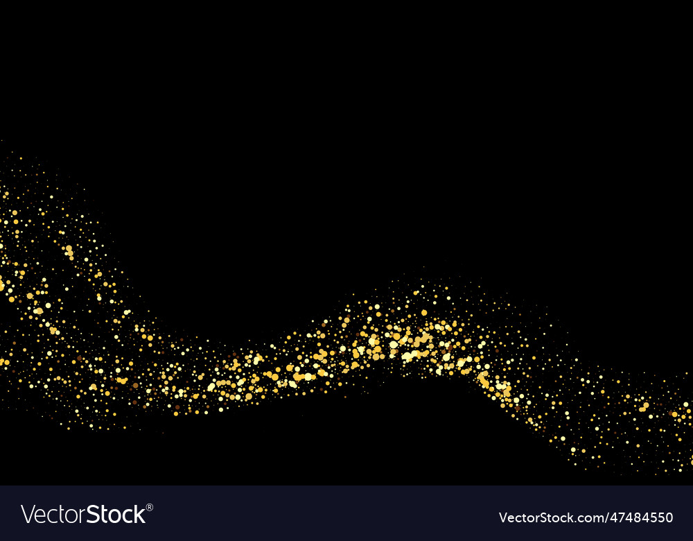 Sparkling wave of confetti golden Royalty Free Vector Image