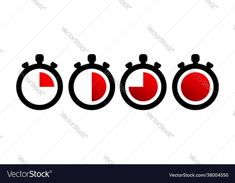 Timer icons stopwatch symbols flat icons on Vector Image