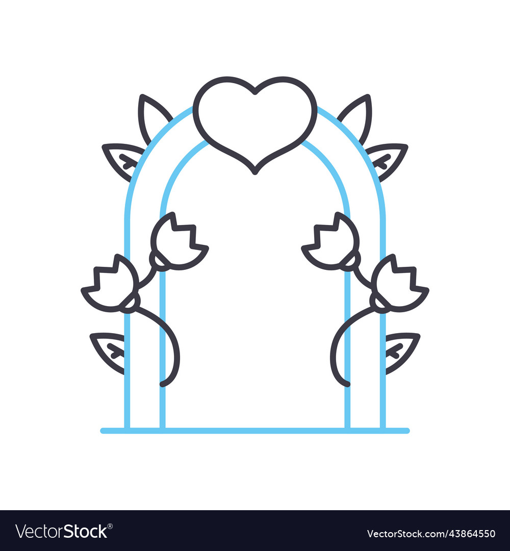Wedding arch line icon outline symbol vector image Wedding arch line icon outline symbol