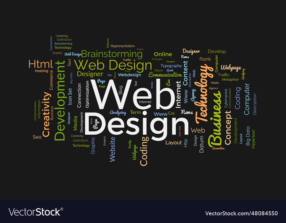 Word cloud background concept for web design Vector Image