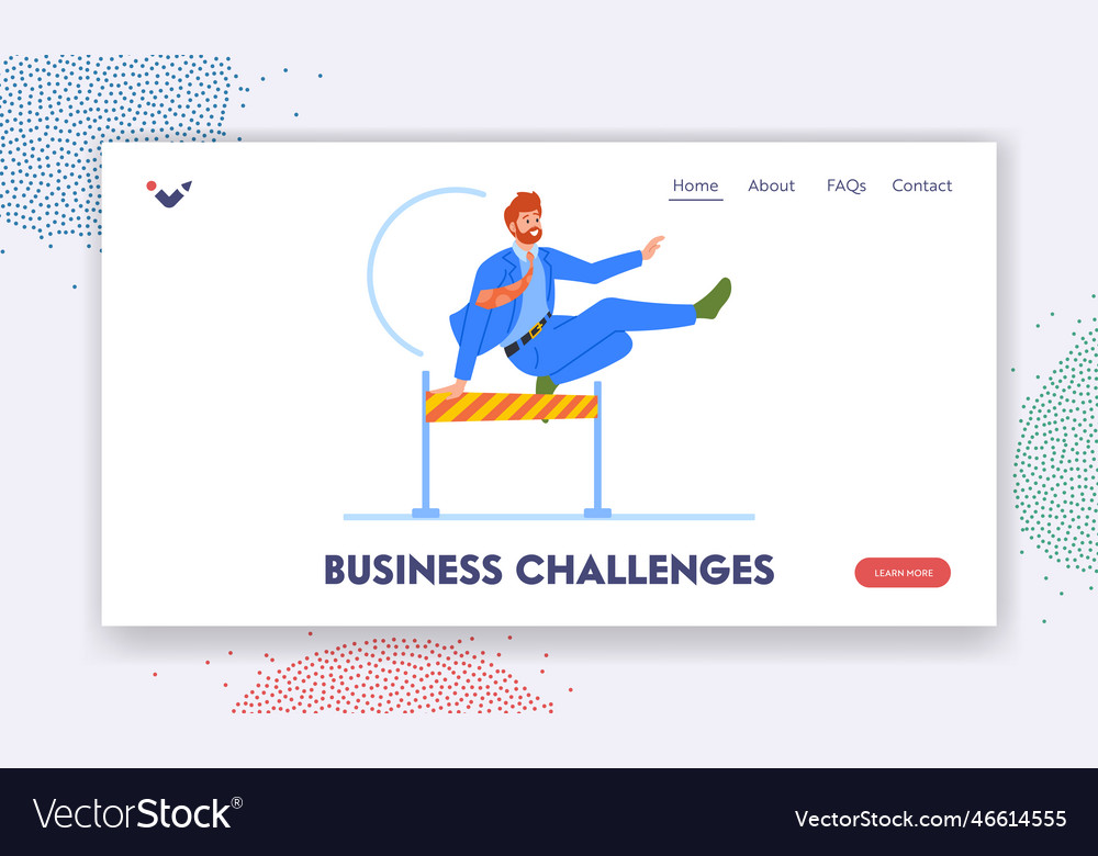 Business challenges landing page template fit vector image Business challenges landing page template fit