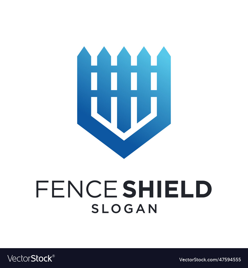 Fence logo design with shield concept