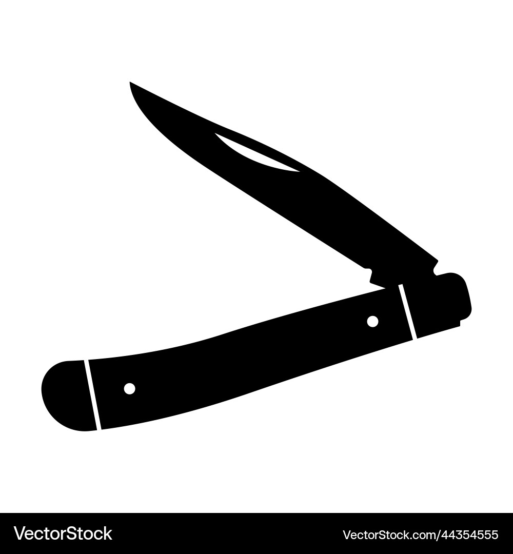 Folding pocket knife silhouette pen jack knife Vector Image