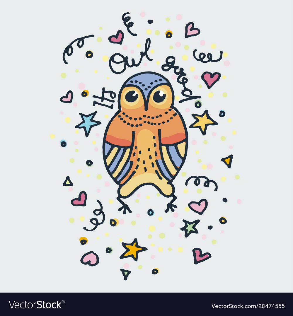 Es ist owl gut süß doodle hand gezogen