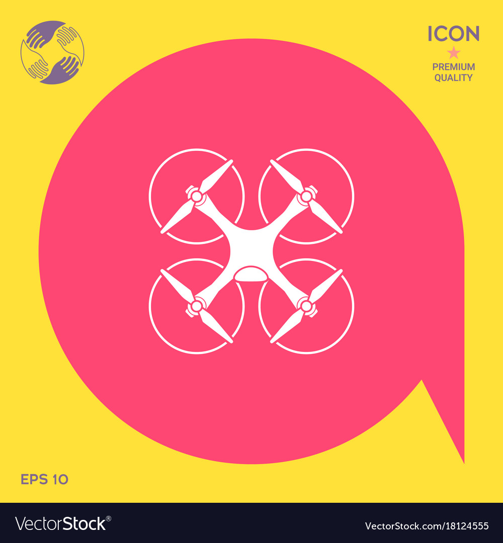 Quadcopter flying drone icon