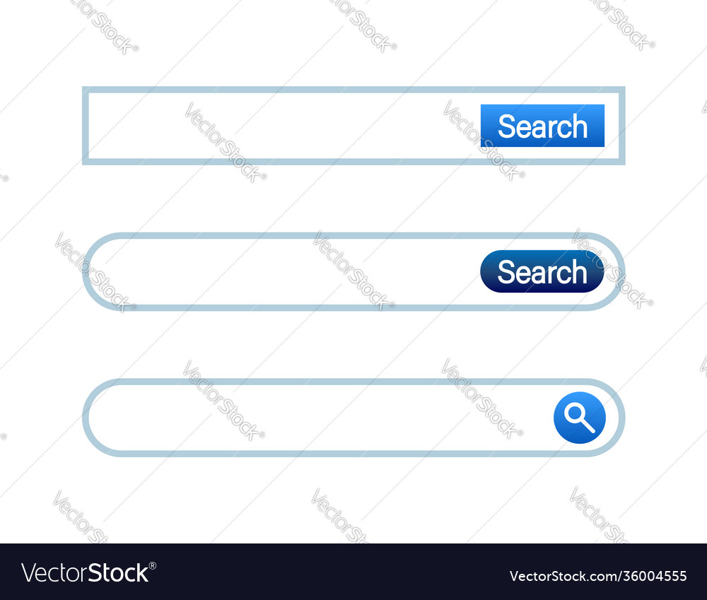 Search bar template white color with blue