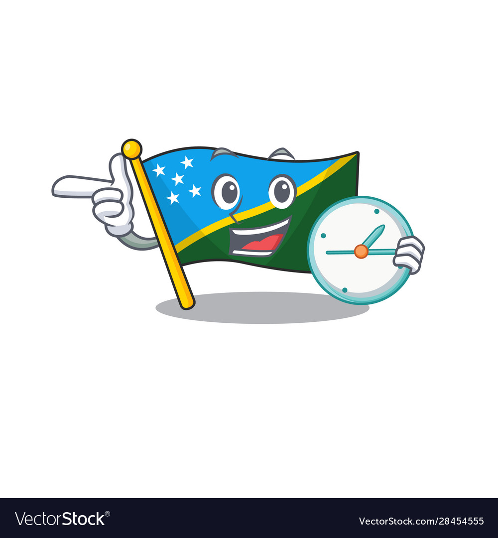 Smiling flag solomon island scroll cartoon