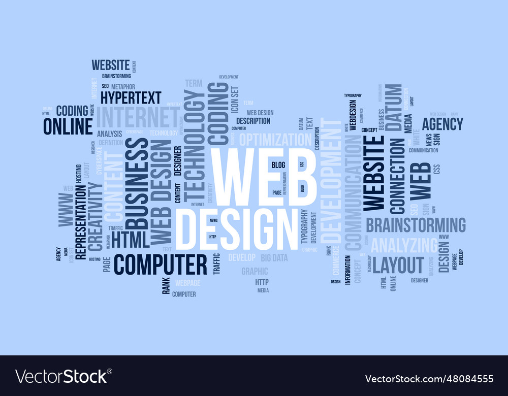 Word cloud background concept for web design Vector Image