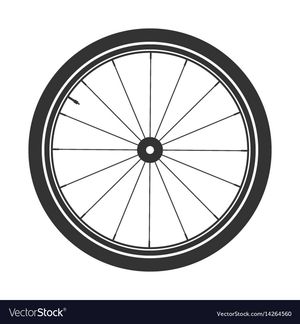 Bicycle wheel symbol bike rubber mountain Vector Image