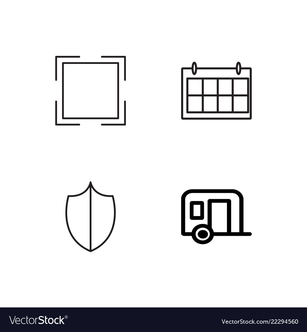 Business simple outlined icons set