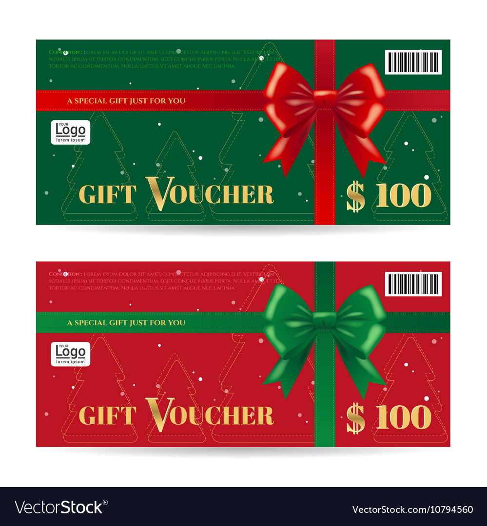 Christmas gift card or gift voucher template Vector Image For Christmas Gift Certificate Template Free Download