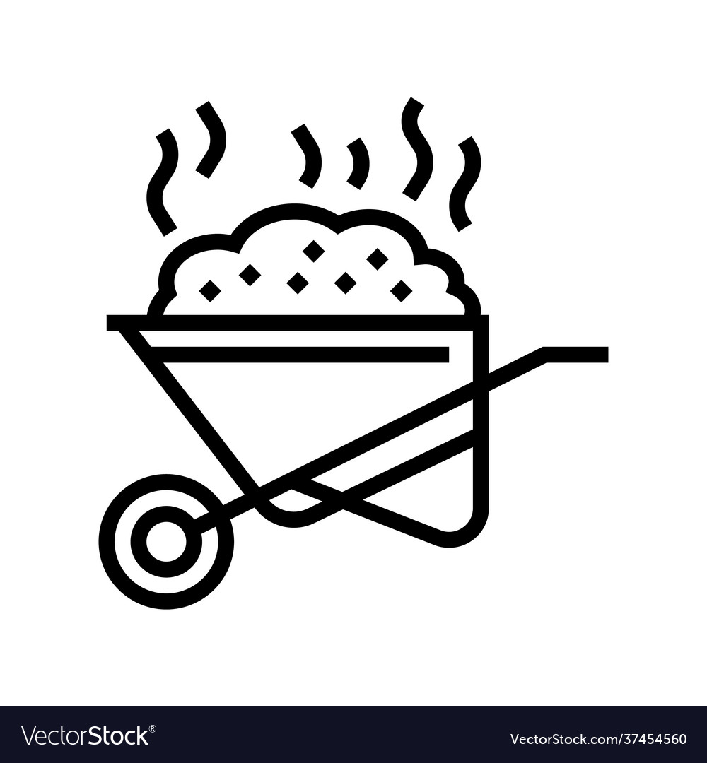 Compost for gardening line icon