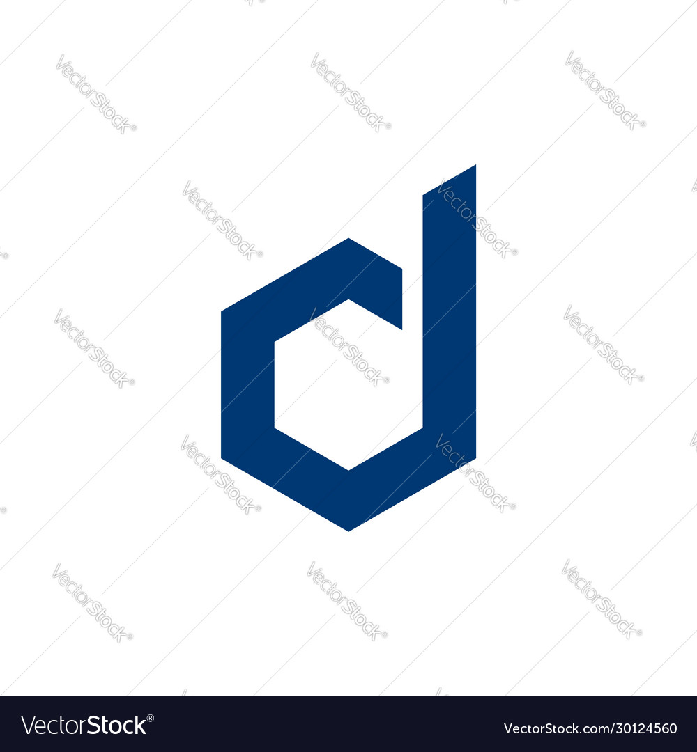 D letter hexagon shape logo template design eps 10