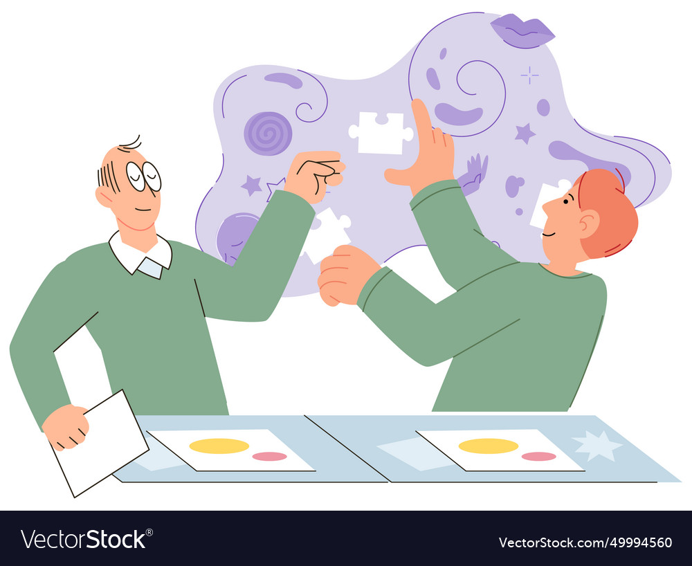 Mental health counseling character development vector image Mental health counseling character development