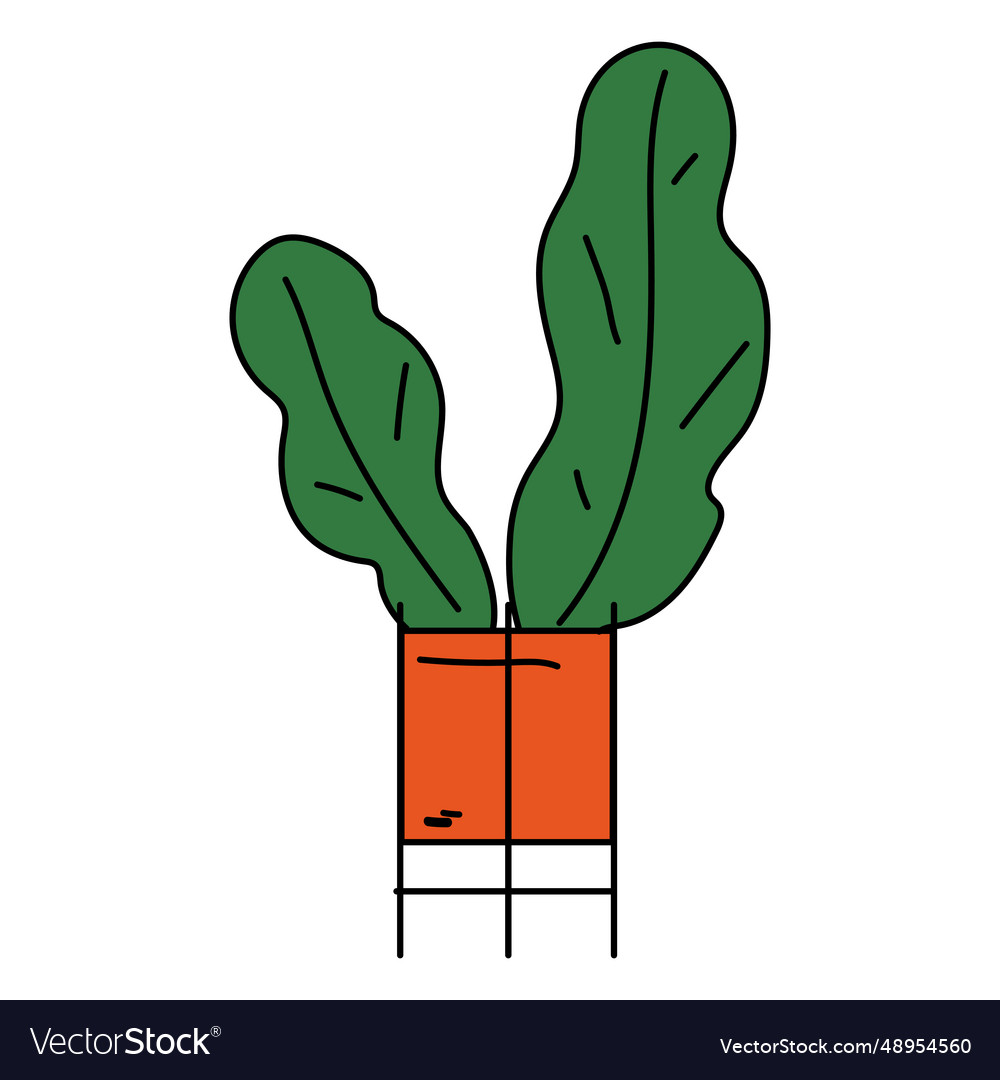 Plants In A Pot Color Stroke Royalty Free Vector Image plants-in-a-pot-color-stroke-royalty-free-vector-image