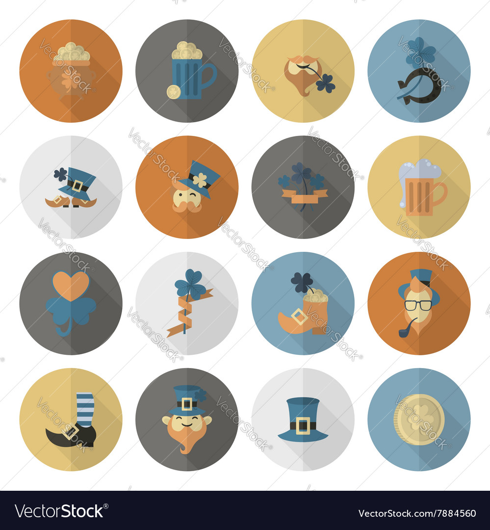 Saint patricks day icon set Royalty Free Vector Image