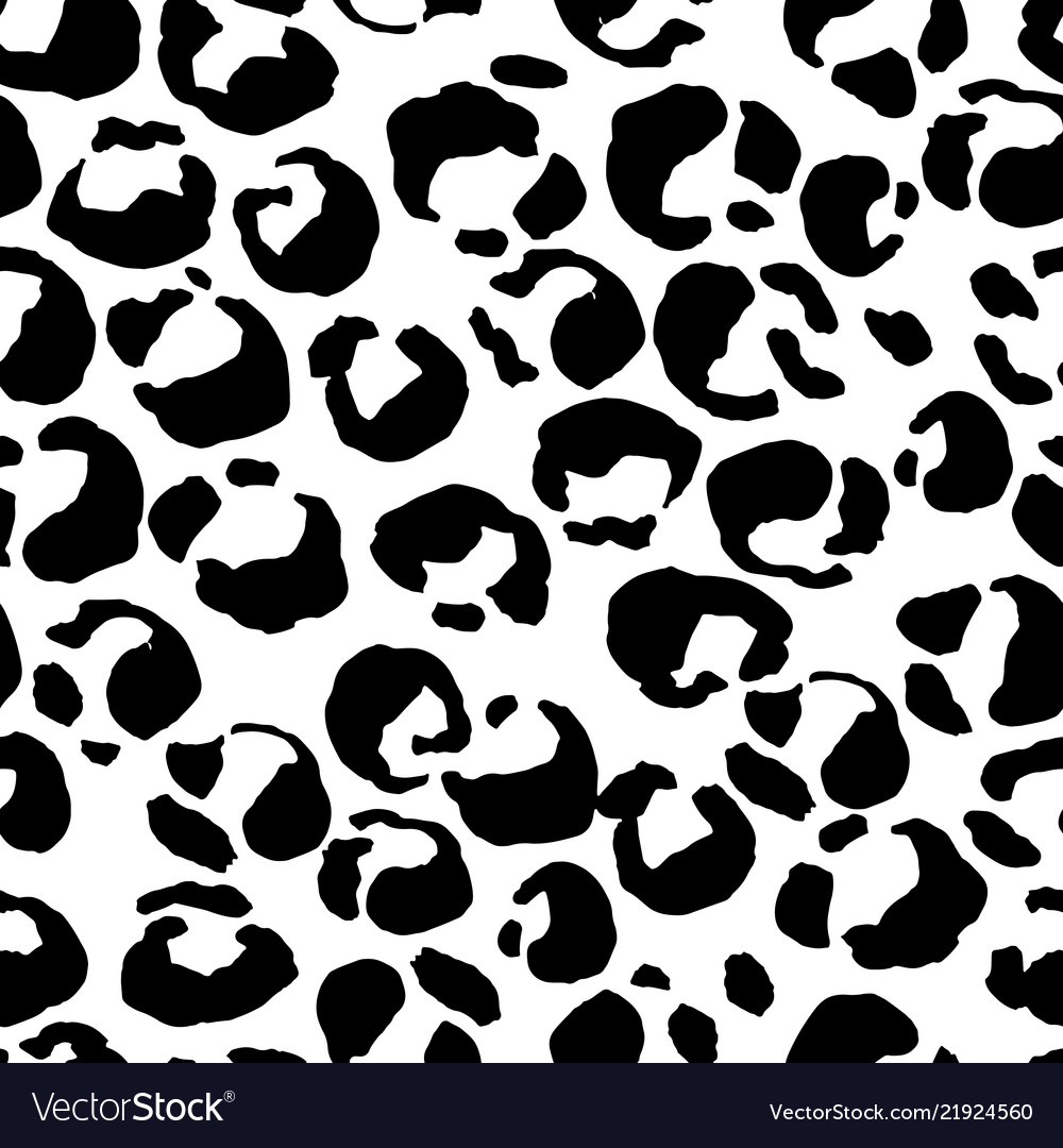 Seamless black and white leopard pattern animal