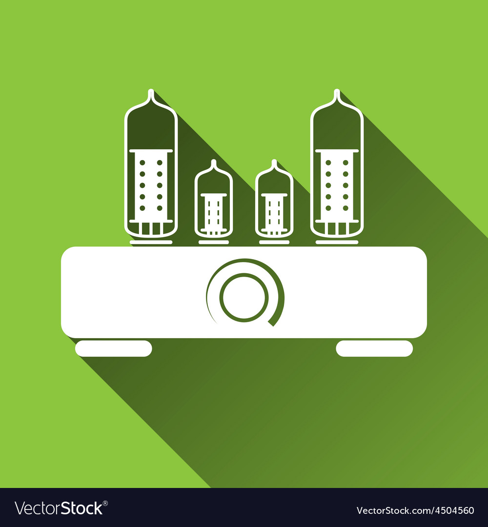 Tube amplifier icon long shadows