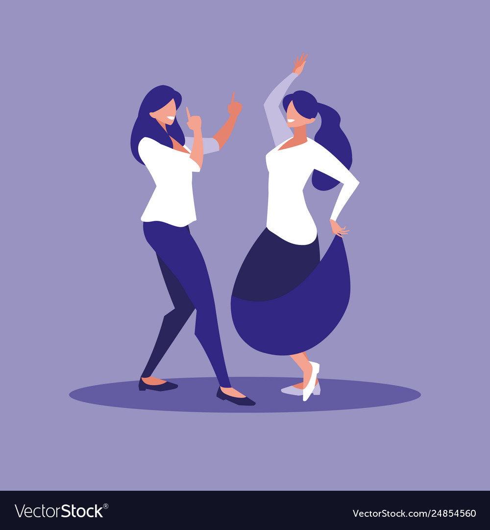 Women dancing avatar character